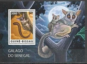 Гвинея-Биссау, 2015, WWF, Лемуры, блок